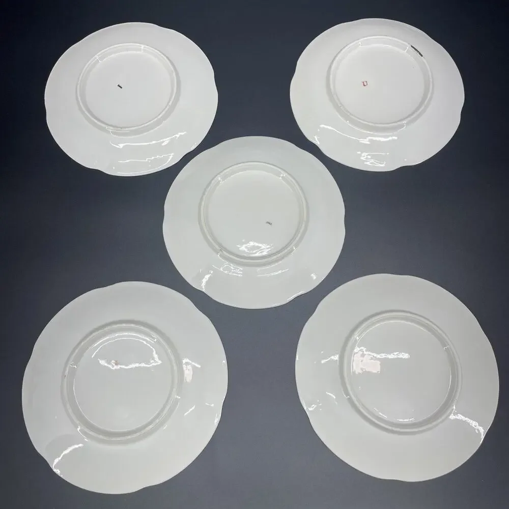 5 Vtg German Fruit Hand Painted Dessert Plates 6